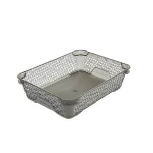 Bac De Rangement Gris Crystal 26.5X20X7Cm