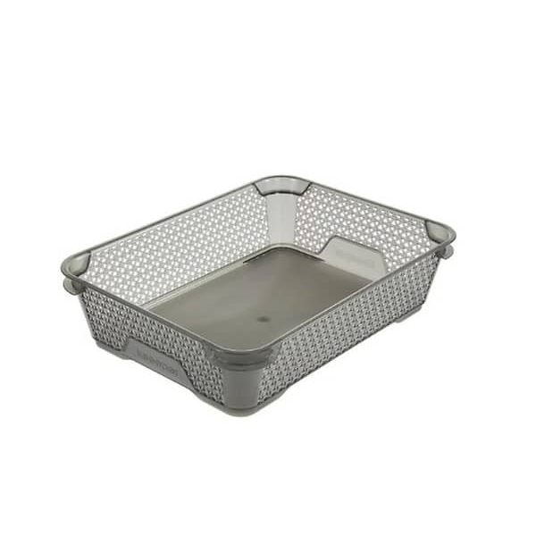 Bac De Rangement Gris Crystal 26.5X20X7Cm
