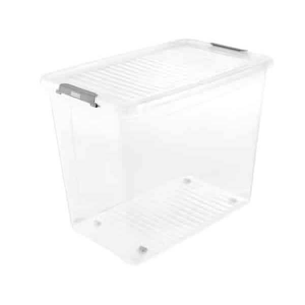Boite De Rangement Avec Roues Transparent74L