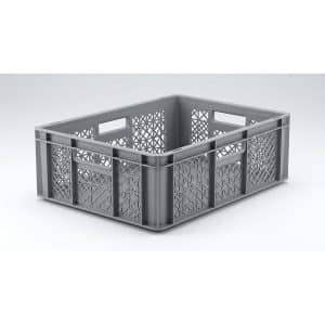 Caisse En Plastique 40X60X15Cm Perforées Grise