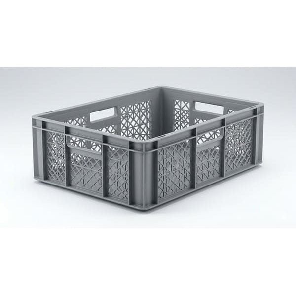 Caisse En Plastique 40X60X15Cm Perforées Grise