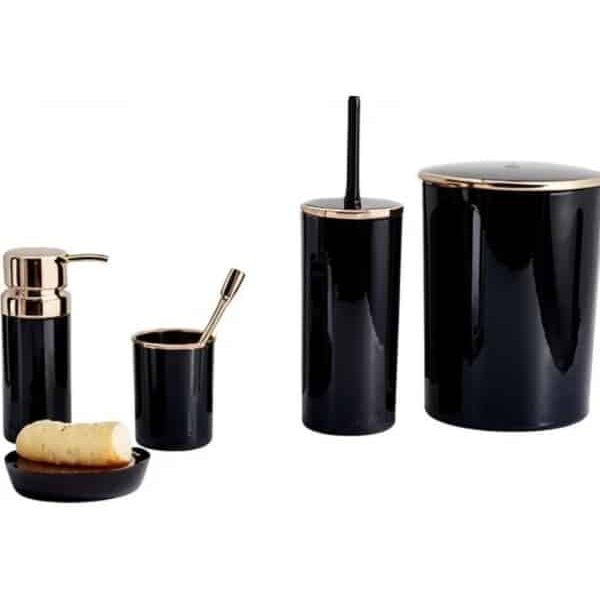 Set Accessoire Salle De Bain Noir/Gold Lenox