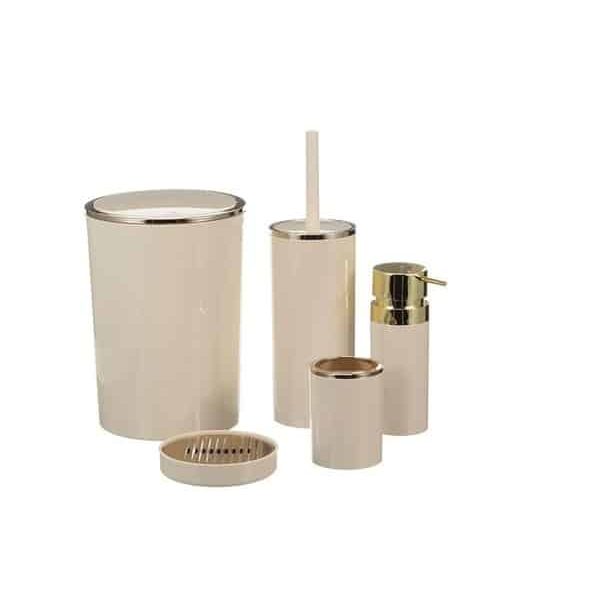 Set Accessoire Salle De Bain Beige/Gold Lenox
