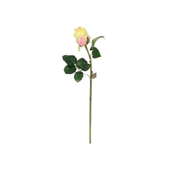 Fleur artificielle en soie jaune/rose 59 cm