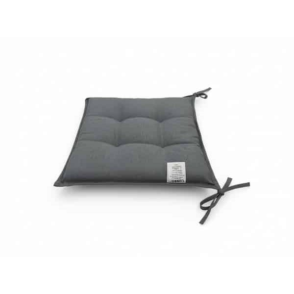 Coussin De Chaise Gris Foncé Polyester 39 X 39 X 3 Cm