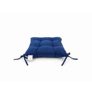 Coussin De Chaise Bleu Polyester 39 X 39 X 6 Cm