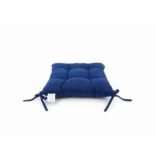Coussin De Chaise Bleu Polyester 39 X 39 X 6 Cm