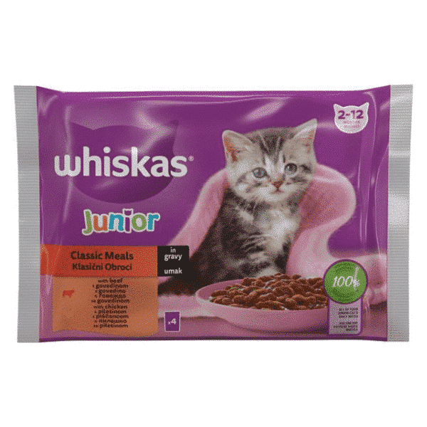 Pâtée pour chaton Junior au poulet et dinde 4 x 85 g