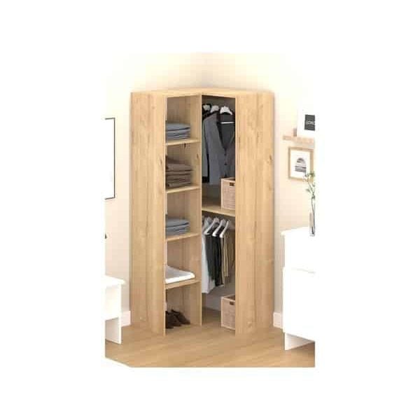 Dressing d'angle ouvert Lina 80 x 180 x 80 cm