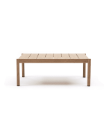 Salon de jardin BOSCO aluminium effet bois 4 places coussins taupe + table – Image 6