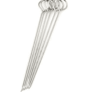 Lot de 12 brochettes en acier inoxydable pour barbecue