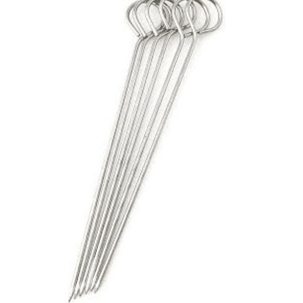 Lot de 12 brochettes en acier inoxydable pour barbecue