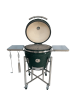 Barbecue Kamado bol en céramique 66cm couleur vert avec support sur roues