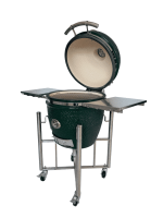 Barbecue Kamado bol en céramique 56cm couleur vert avec support sur roues – Image 2