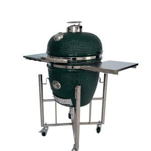 Barbecue Kamado bol en céramique 56cm couleur vert avec support sur roues