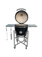 Barbecue Kamado bol en céramique 56cm couleur noir avec support sur roues – Image 2