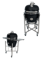 Barbecue Kamado bol en céramique 56cm couleur noir avec support sur roues – Image 4