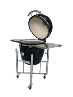 Barbecue Kamado bol en céramique 56cm couleur noir avec support sur roues