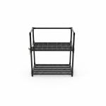Étagère de Cuisine 2 Niveaux PVC Noir 48x26x49cm