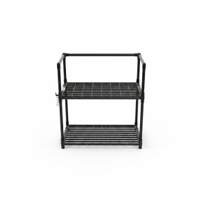 Étagère de Cuisine 2 Niveaux PVC Noir 48x26x49cm