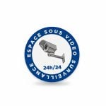 Sticker Signalétique 'Espace sous Vidéo Surveillance' 24h/24