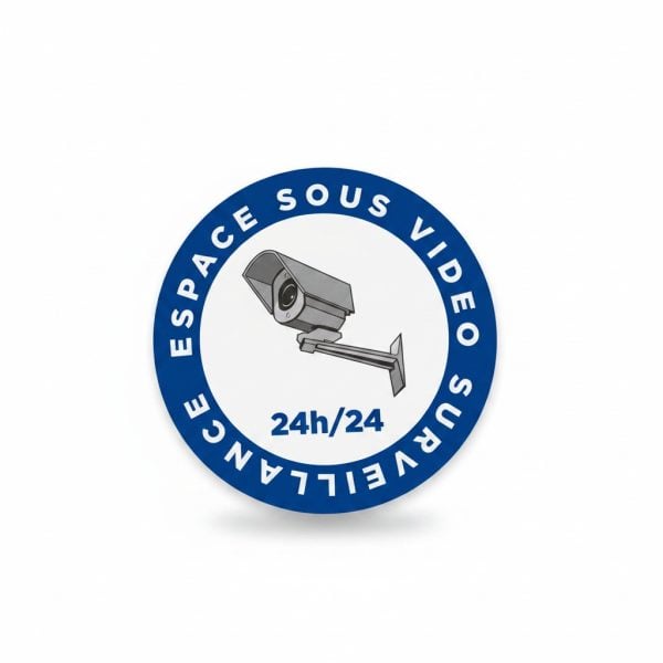 Sticker Signalétique 'Espace sous Vidéo Surveillance' 24h/24