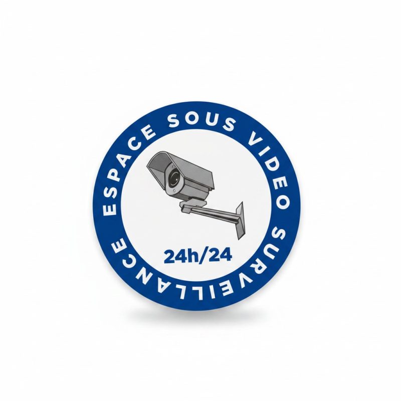 9736981 Sticker Signalétique 'Espace sous Vidéo Surveillance' 24h/24