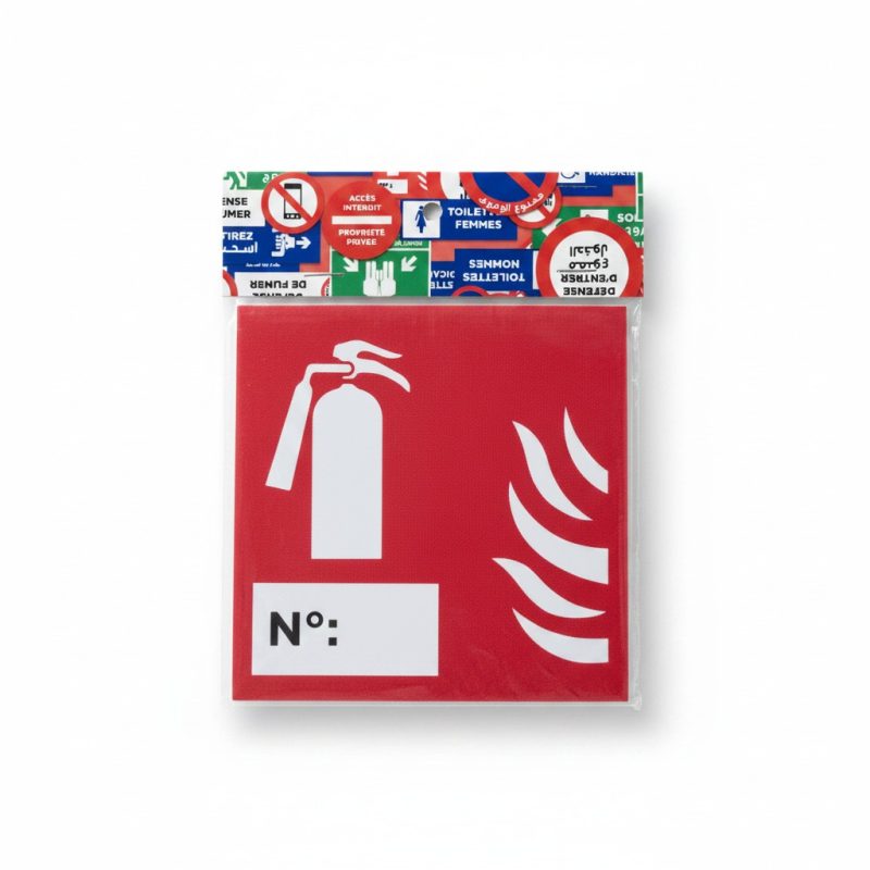Panneau Signalétique Extincteur Autocollant Rouge et Blanc