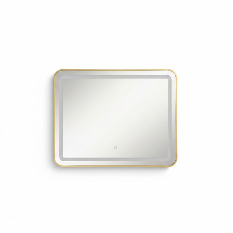 Miroir LED Rectangulaire 60x80 cm Doré avec Éclairage Intégré