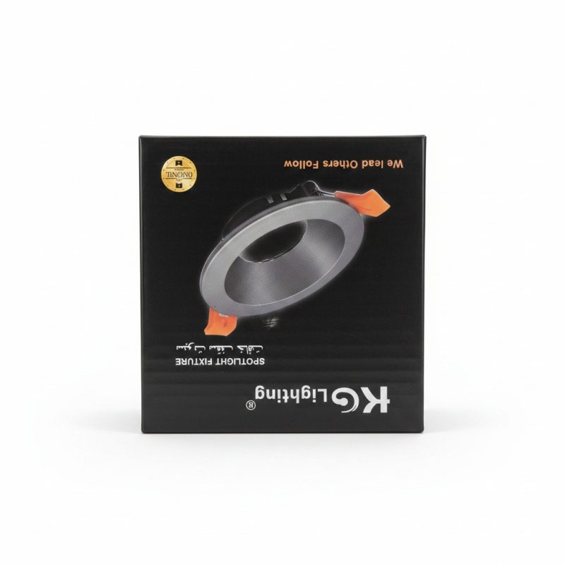 Spot Encastrable Rond Fixe Noir GU5.3 KG Lighting