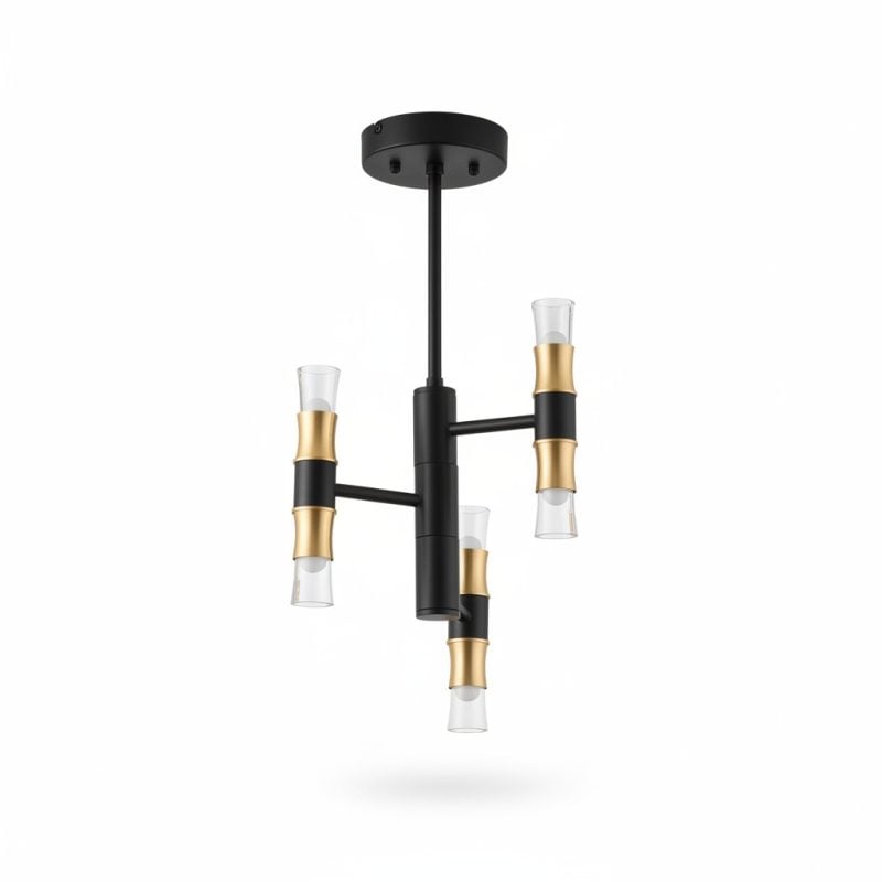 Suspension Joyxeon 3 Branches Métal Noir et Or 20W