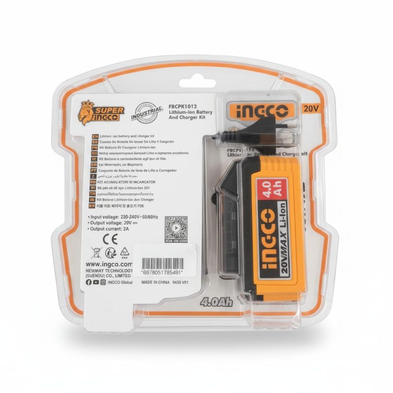 Pack Batterie 20V 4.0Ah et Chargeur Rapide INGCO FBCPK1012