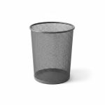 Poubelle Corbeille en Métal Argenté 34,5x29,5 cm