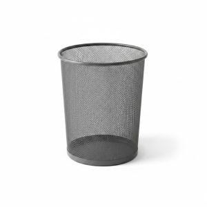 Poubelle Corbeille en Métal Argenté 34,5x29,5 cm