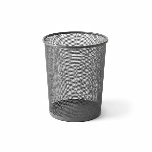 Poubelle Corbeille en Métal Argenté 34,5x29,5 cm