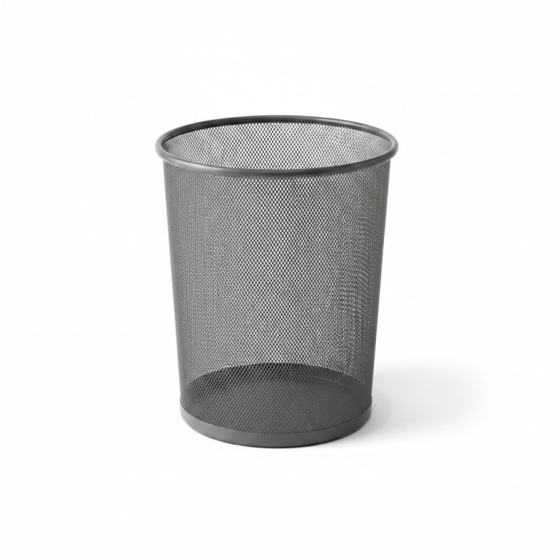 9751021 Poubelle Corbeille en Métal Argenté 34,5x29,5 cm