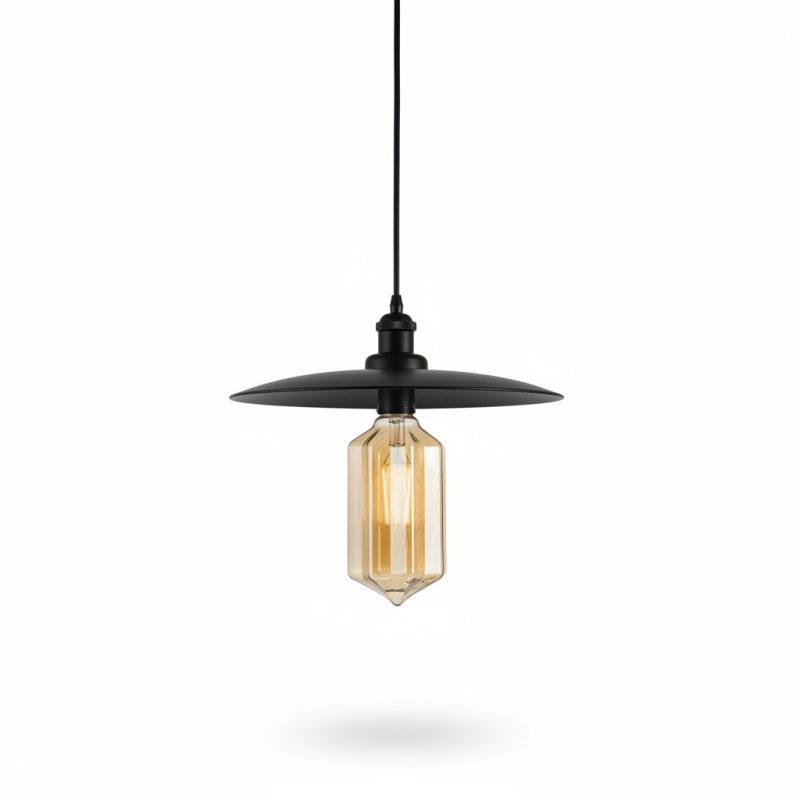 Suspension Bellona métal noir et laiton 220V