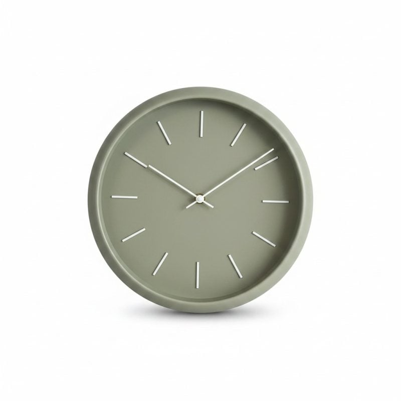 Horloge Murale Design Minimaliste 30 cm Vert Sauge