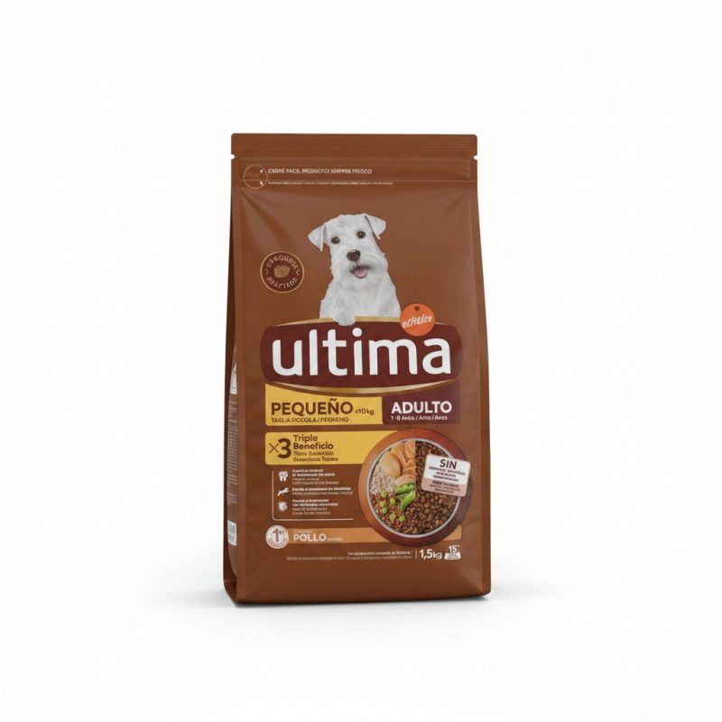 Croquettes Chien Adulte Petit Format Poulet 1,5kg Ultima