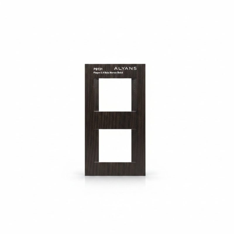 Plaque double horizontale Karla finition bois marron ALYANS
