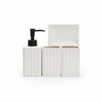 Set accessoires salle de bain céramique 4 pièces blanc