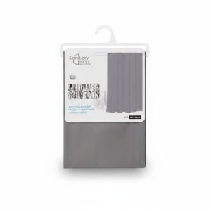 Rideau de douche gris 180x180cm en polyester