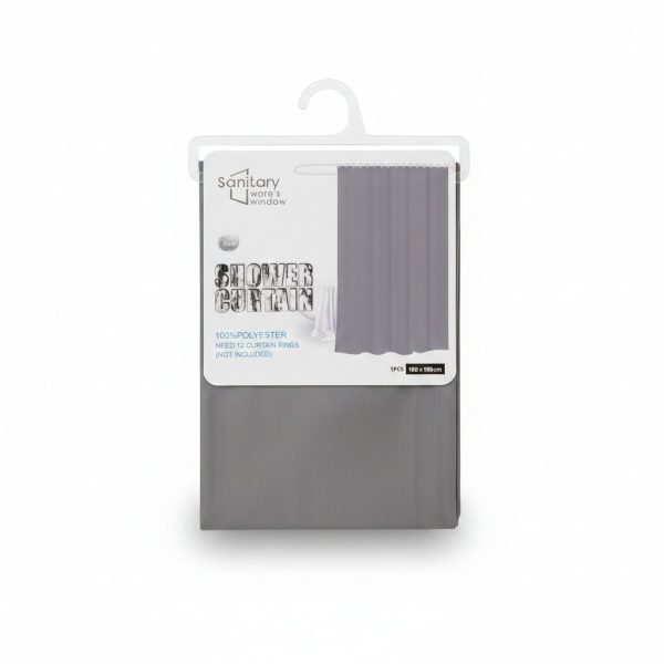 Rideau de douche gris 180x180cm en polyester