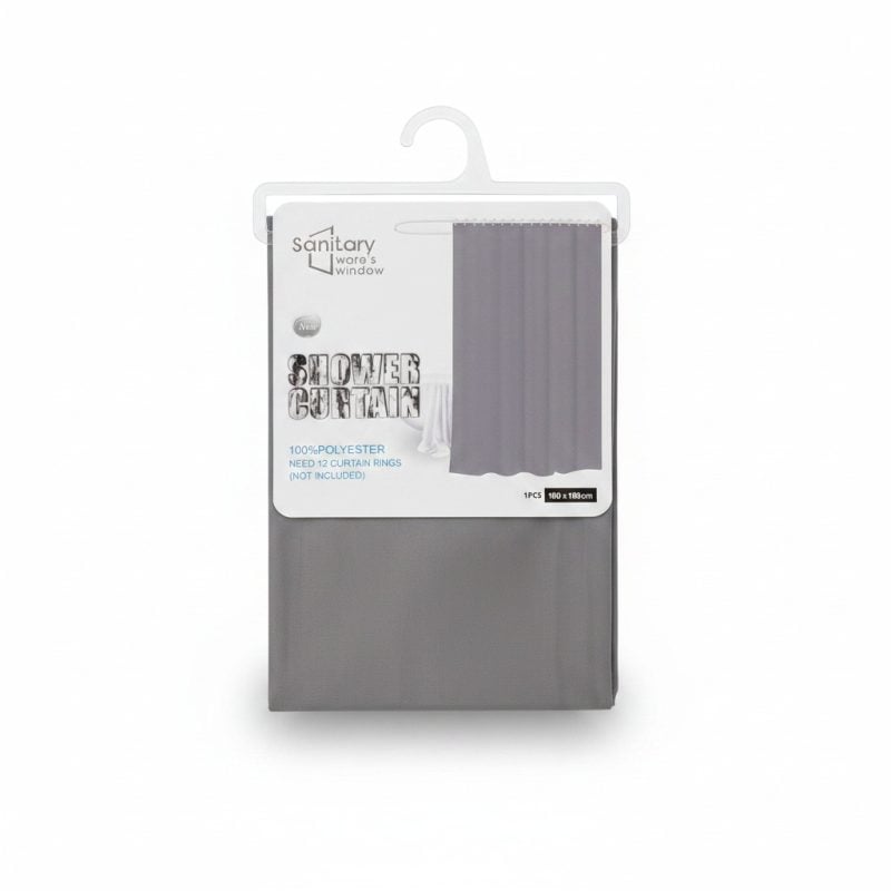 8597261 Rideau de douche gris 180x180cm en polyester