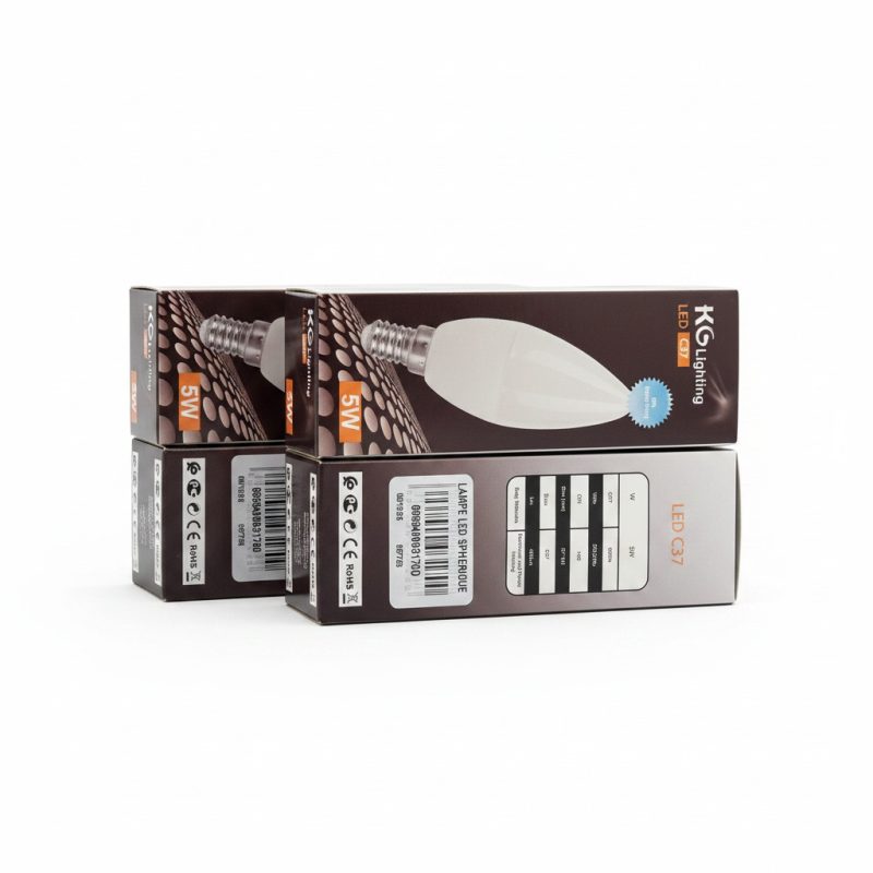 Ampoule LED Bougie C37 E14 5W 6500K Lumière Froide KG Lighting