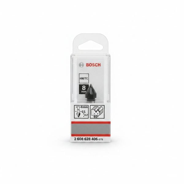 Fraise à rainurer en V 60° Bosch - Diamètre 11 mm, Queue 8 mm