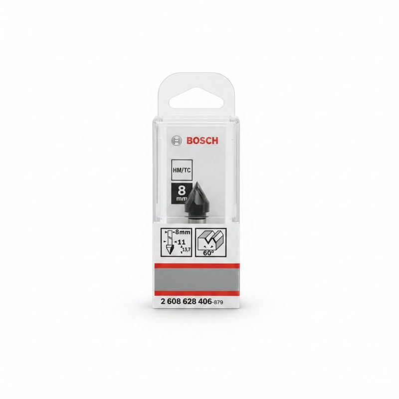 Fraise à rainurer en V 60° Bosch  Diamètre 11 mm, Queue 8 mm