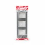 Plaque Triple Horizontale Alyans Gris Métal Ingelec P2521G