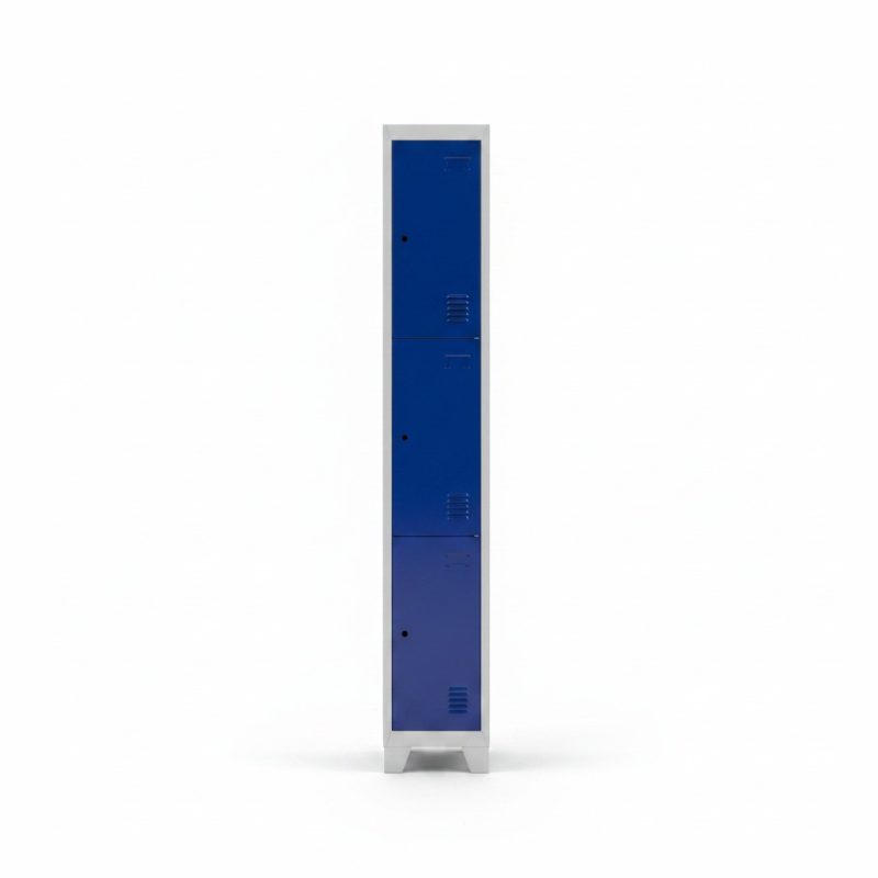 Vestiaire métallique bleu 3 portes 40x50x198cm