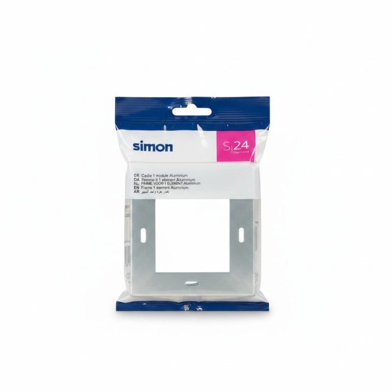 Plaque de finition Simon S24 Harmonie Aluminium 1 module